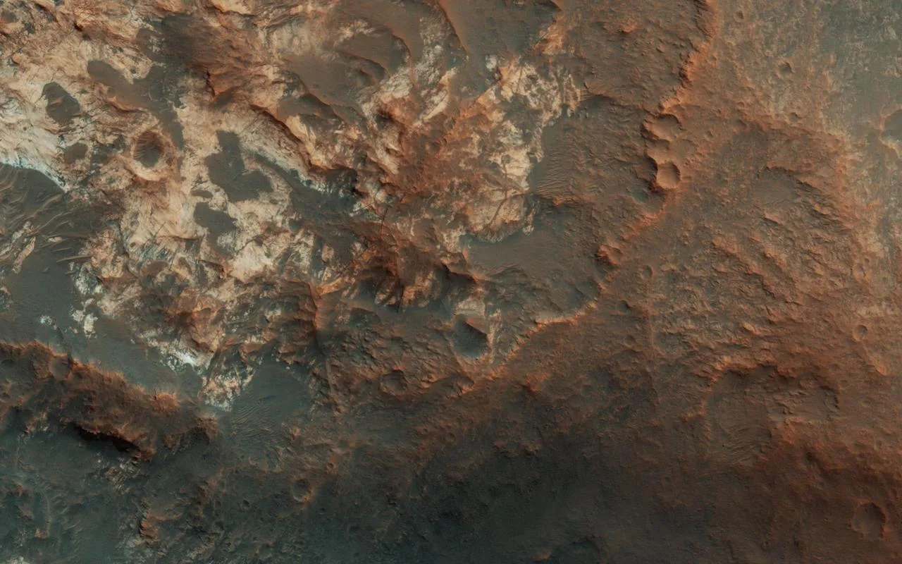 This image from NASA's Mars Reconnaissance Orbiter covers the entrance to Mawrth Vallis.